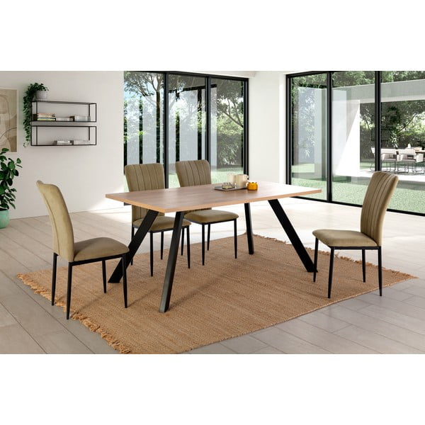 Khaki étkezőszék szett 4 db-os Holly – Marckeric-image-1