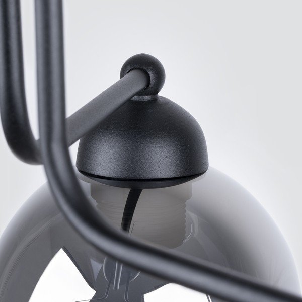 Fekete mennyezeti lámpa üveg búrával 54x54 cm Garten – Sollux-image-3