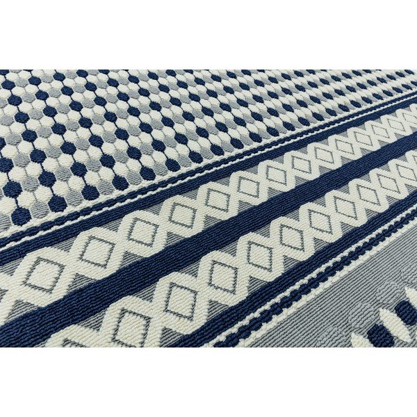 Antibes Geometric kék-fehér szőnyeg, 160 x 230 cm - Asiatic Carpets-image-1