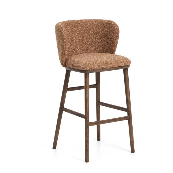 Terrakotta színű kárpitozott bárszék (ülésmagasság 75 cm) Ciselia – Kave Home