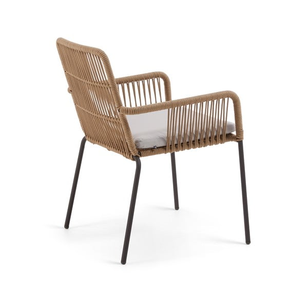 Samt acélszerkezetű és kötélhúrozású kerti szék - Kave Home-image-3