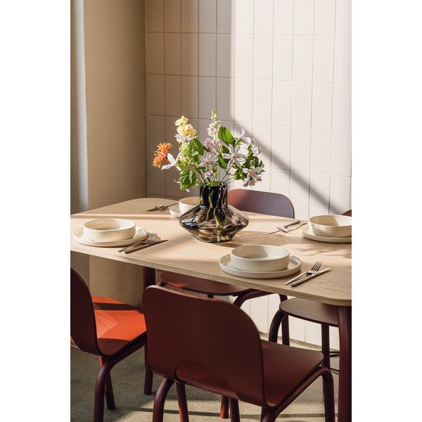 Barna üveg kézzel készített váza (magasság 28 cm) Glom – noo.ma-image-1