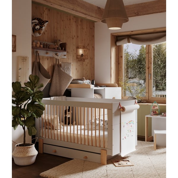 Világosszürke alacsony gyerek komód 105x100 cm Cube - Pinio-image-1