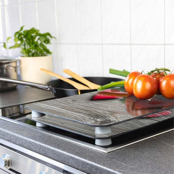 Edzett üveg tűzhely fedőlap szett 2 db-os 30x52 cm Heart – Wenko-image-1