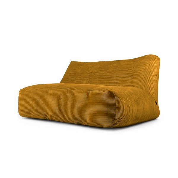 Mustársárga kordbársony babzsákfotel Sofa Tube 160 – SLOWDOWN