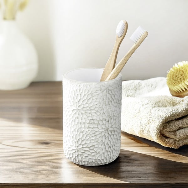 Fehér-aranyszínű poligyanta fogkefetartó pohár Montalfano – Wenko-image-1