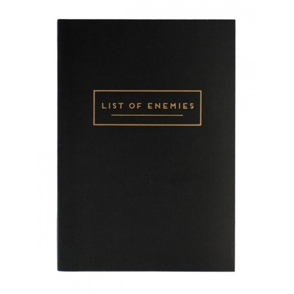 Alice Scott List of Enemies A6 méretű fekete jegyzetfüzet, 160 oldalas - Portico Designs