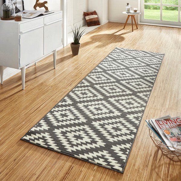 Basic Nordic szürke-fehér futószőnyeg, 80 x 350 cm - Hanse Home-image-1