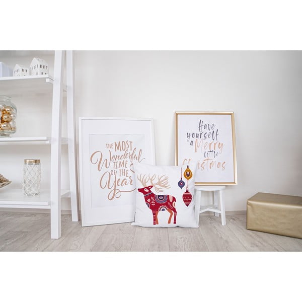 Folk karácsonyi párna pamut huzattal, 45 x 45 cm - Butter Kings-image-1