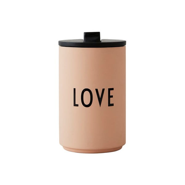 Narancssárga-bézs termobögre 350 ml Love – Design Letters
