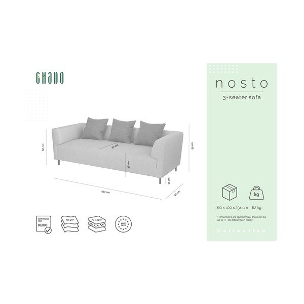 Nosto szürkésbézs kanapé - Ghado-image-3