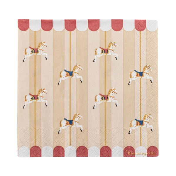 Papír szalvéta szett 20 db-os, 33x33 cm Merry-go-round – Bloomingville-image-2