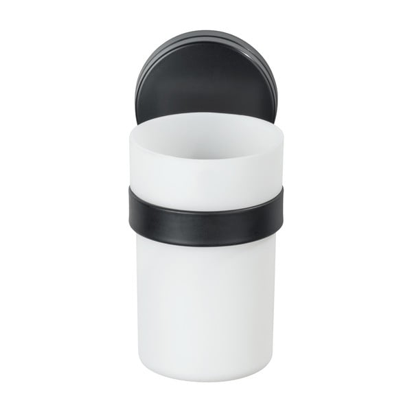 Static-Loc® Plus fekete-fehér fali fogkefetartó pohár - Wenko-image-1