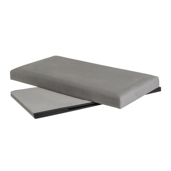 Világosszürke bársony puff Estela – Casa Selección-image-2