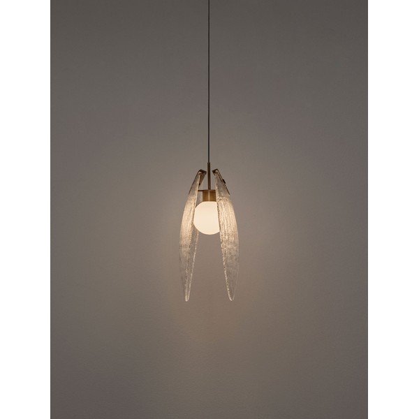 Sárgaréz színű acél LED függőlámpa üveg búrával Shelina – Nova Luce-image-4