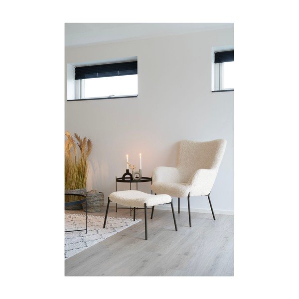 Krémszínű műszőrme lábtartó Glasgow – House Nordic-image-4