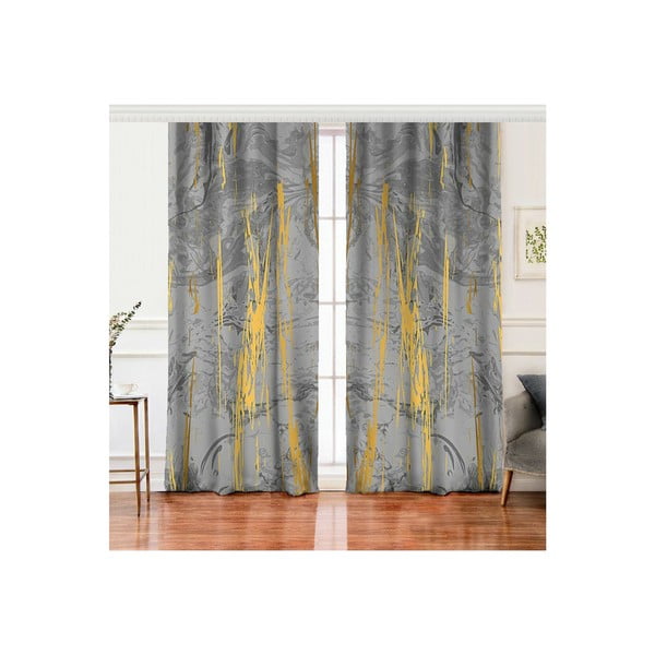 Szürke-aranyszínű függöny szett 2 db-os 140x260 cm – Mila Home-image-2