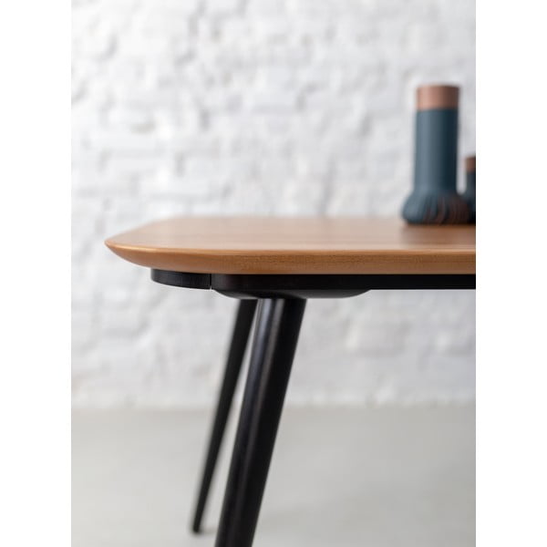 Contrast kőrisfa étkezőasztal fekete lábakkal, 180 x 90 cm - Ragaba-image-1