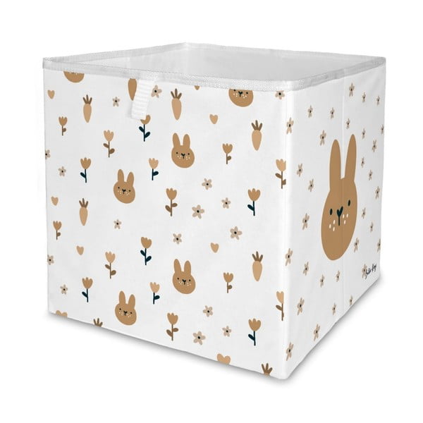 Fehér textil játéktároló doboz  32x32x32 cm Sweet Bunnies – Butter Kings