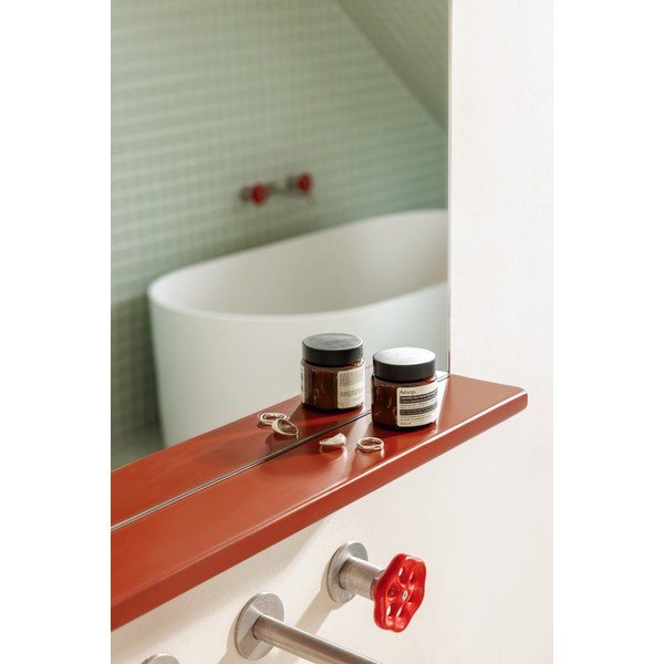 Fali tükör polccal tömörfa kerettel 50x75 cm Lun – noo.ma-image-2