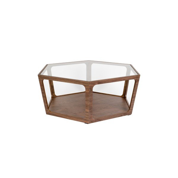 Sötét natúr színű dohányzóasztal üveg asztallappal 80x92,5 cm Sita – Dutchbone-image-2