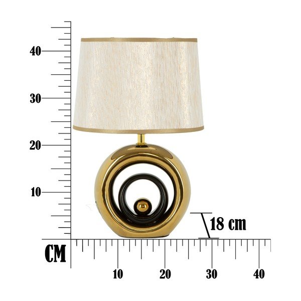 Round fehér asztali lámpa aranyszínű lámpatesttel - Mauro Ferretti-image-2