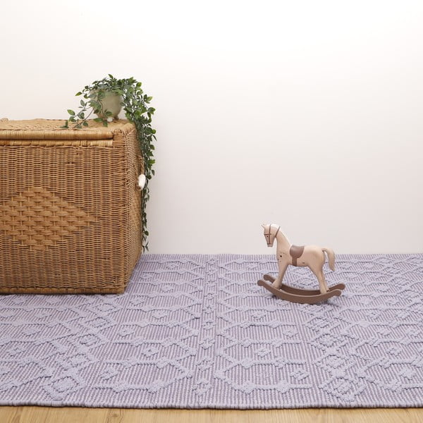 Blonder szürke kézzel készített pamutszőnyeg, 110 x 170 cm - Nattiot-image-4