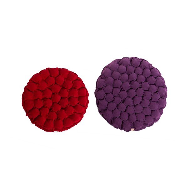 Bloom sötétvörös ülőpárna masszázsgolyókkal, ⌀ 65 cm - Linda Vrňáková-image-2