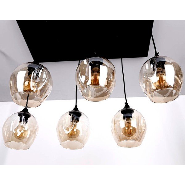 Fekete függőlámpa üveg búrával 33x67 cm Aspa – Candellux Lighting-image-3