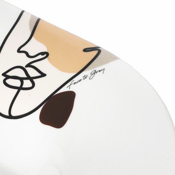 Face to Grey kerámia szervírozó tányér, 43,5 x 35,5 cm - VDE Tivoli 1996-image-1