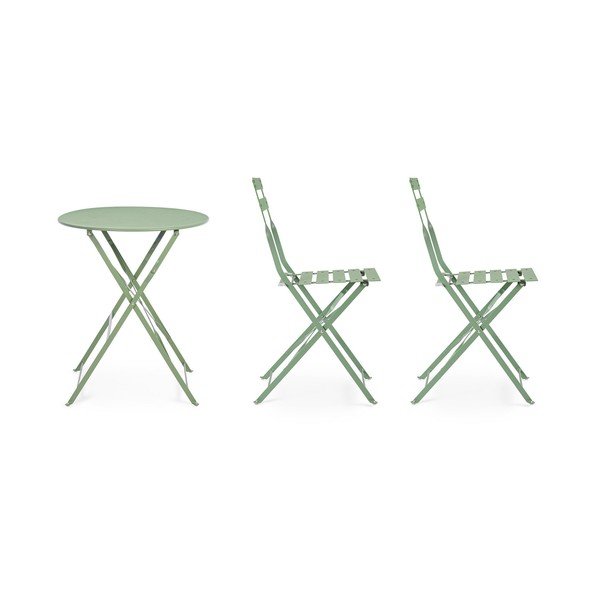 Zsályaszínű acél kétszemélyes kerti étkezőgarnitúra Austin – Bizzotto-image-3