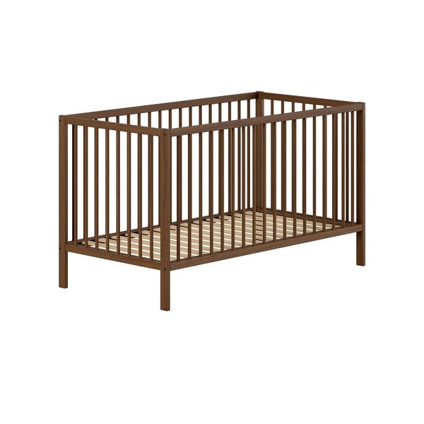 Barna bükkfa babaágy levehető oldallal-állítható magassággal 70x140 cm Dino – Vipack