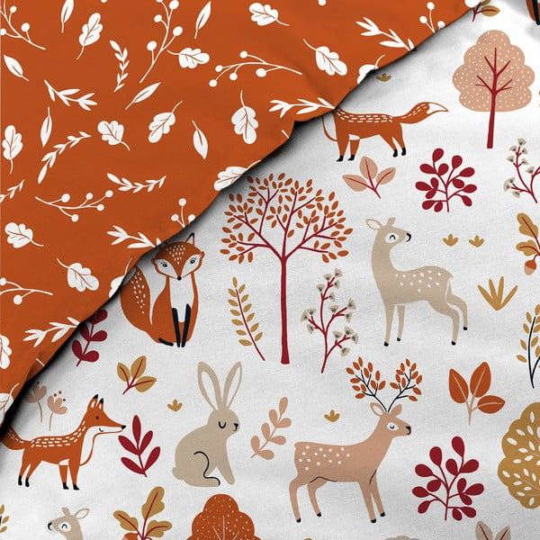 Fehér-terrakotta színű egyszemélyes pamut gyerek ágyneműhuzat 140x200 cm Roxy – douceur d'intérieur-image-2