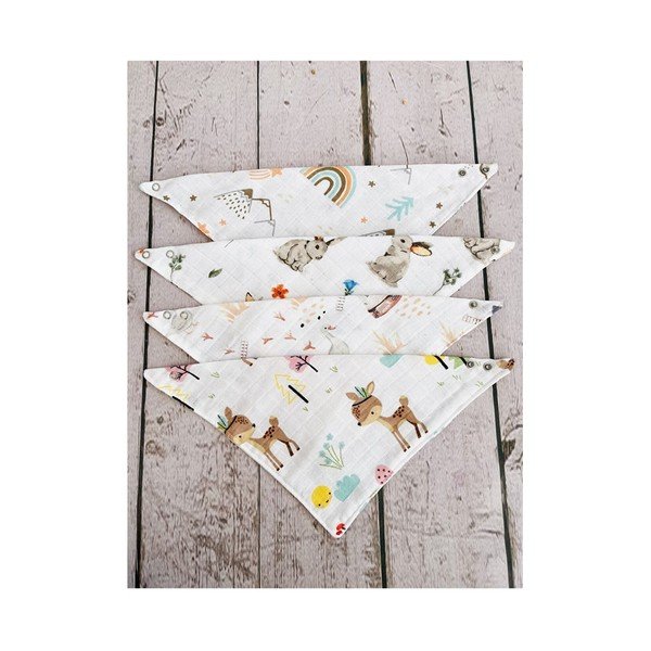 Fehér muszlin előke készlet 4 db-os Mila - Lydia&Co-image-3