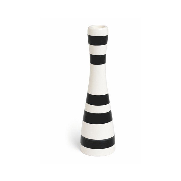Omaggio fekete-fehér agyagkerámia gyertyatartó, magasság 24 cm - Kähler Design