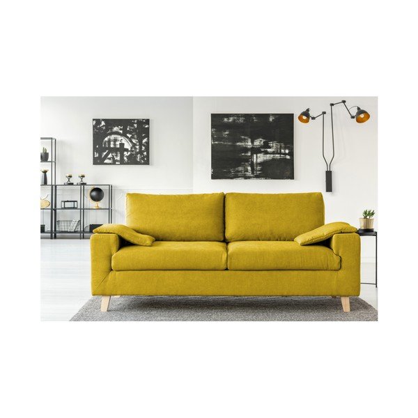 Caracas sárga 3 személyes kanapé - Cosmopolitan design-image-3