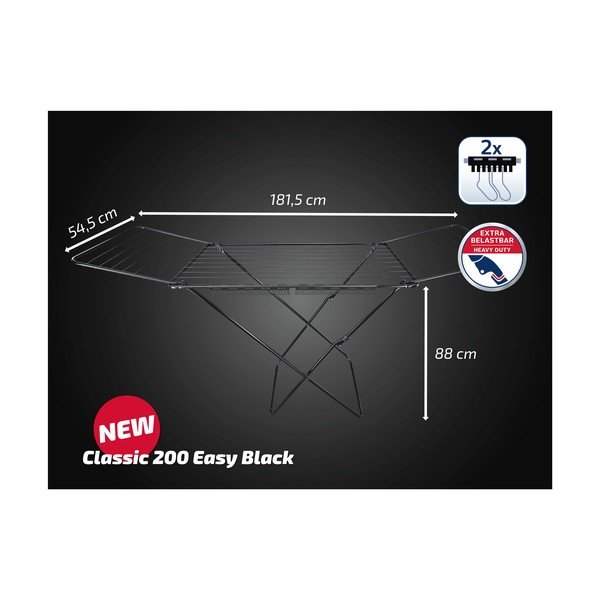 Fekete ruhaszárító 20 m Classic 200 Easy – LEIFHEIT-image-2