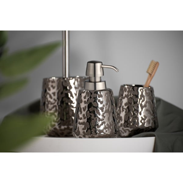 Ezüstszínű kerámia fogkefetartó pohár Burgos – Wenko-image-4