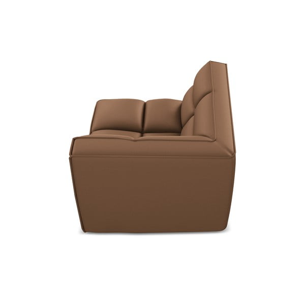 Barna bőrutánzat kanapé modul Kalai – Makamii-image-3