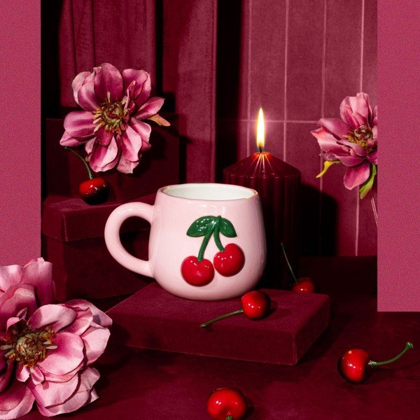 Világos rózsaszín bögre Cherry – Sass & Belle-image-1