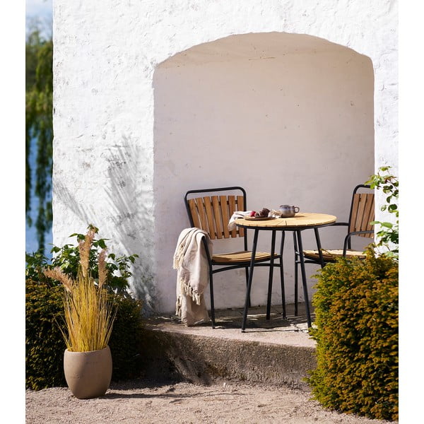 Teakfa kerek kerti étkezőasztal ø 70 cm Cleveland – House Nordic-image-1