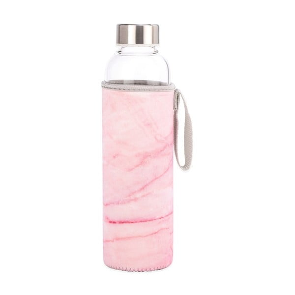 Marble üveg vizespalack rózsaszínű borítással, 600 ml - Kikkerland