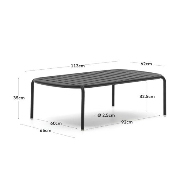 Kerti dohányzóasztal 65x113 cm Joncols – Kave Home-image-2