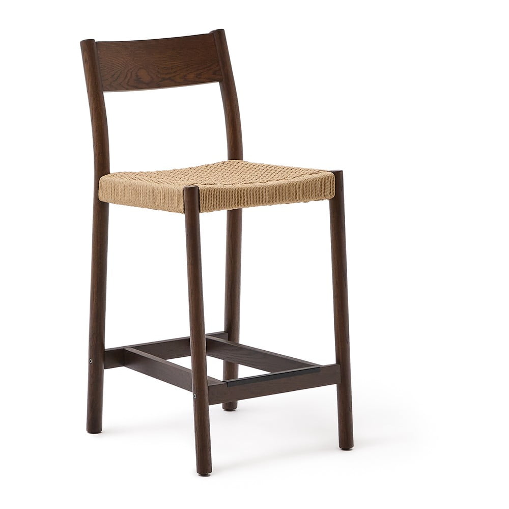 Barna-natúr színű tölgyfa bárszék (ülésmagasság 65 cm) Yalia Kave Home