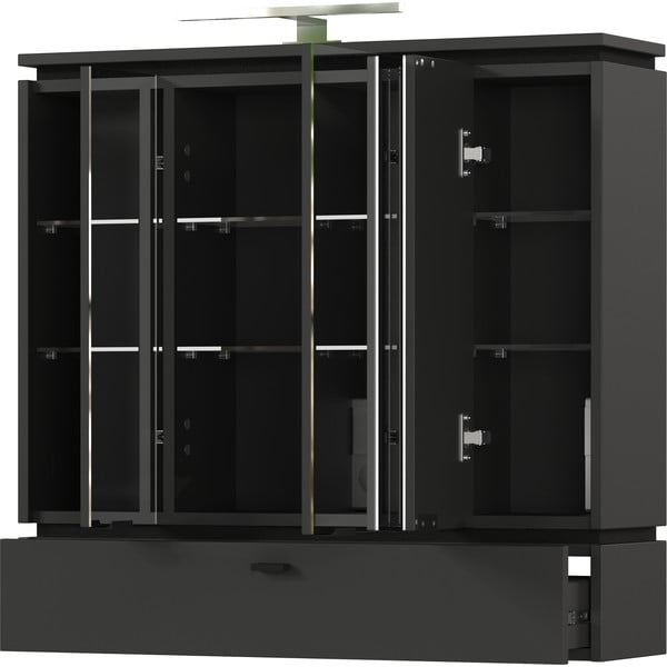 Antracitszürke tükrös fürdőszoba szekrény világítással  79x80 cm Modesto – Germania-image-2