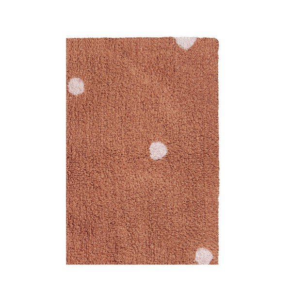 Téglavörös mosható kézi szövésű pamut gyerek szőnyeg 100x150 cm Mini Dot Chestnut – Lorena Canals-image-3