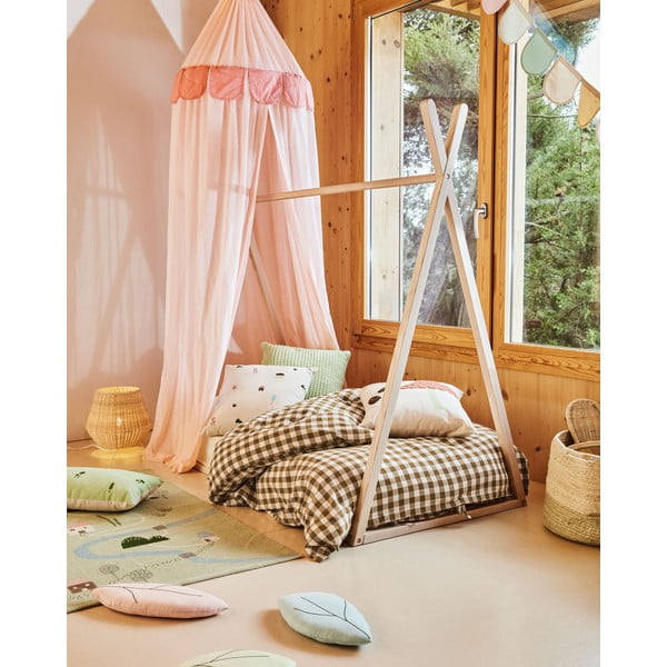 Natúr színű bükkfa házikó alakú gyerekágy ágyráccsal 90x190 cm Maralis – Kave Home-image-2