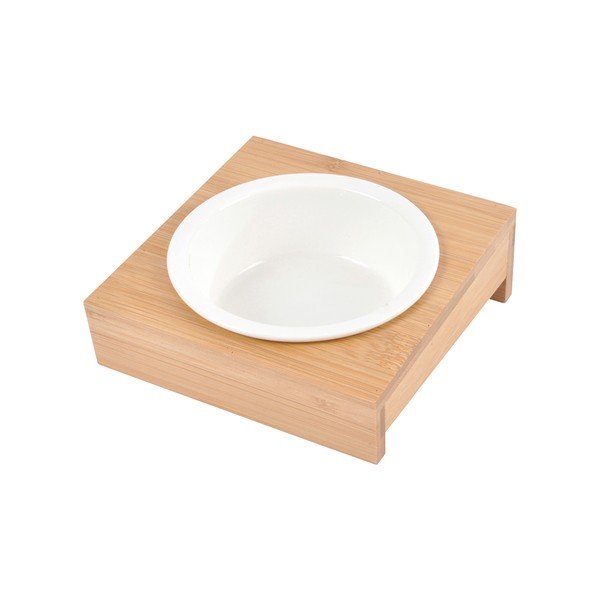 Bambusz tálka állvánnyal kutyáknak ø 12 cm – Love Story