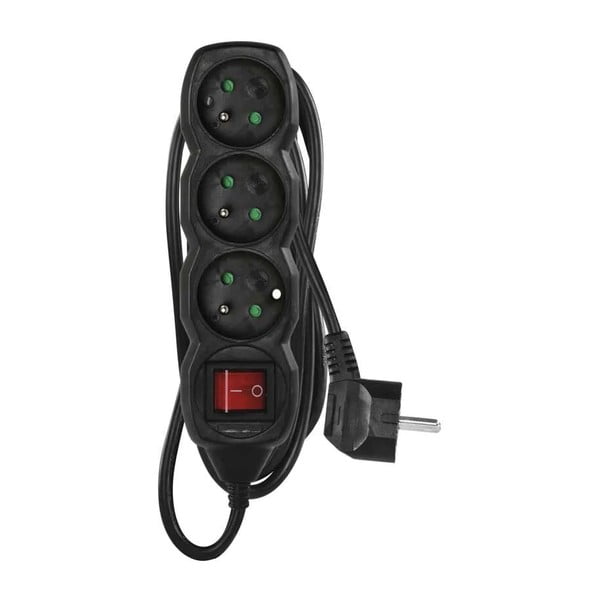 Fekete 3-as hosszabbító kapcsolóval, 3 m - EMOS-image-3