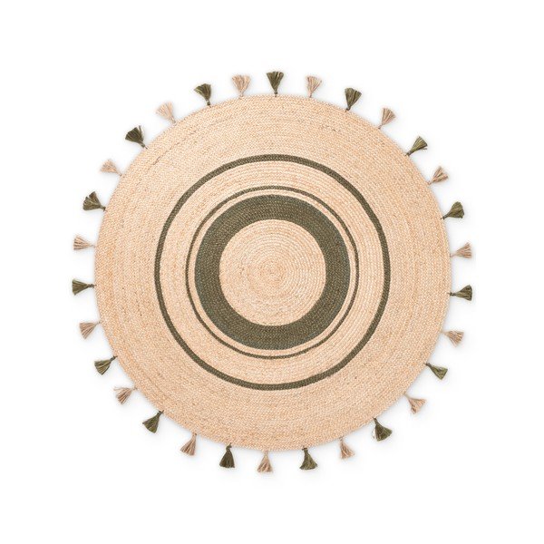 Natúr színű kétoldalas-kézi szövésű juta kerek szőnyeg ø 150 cm Basil – Hanse Home